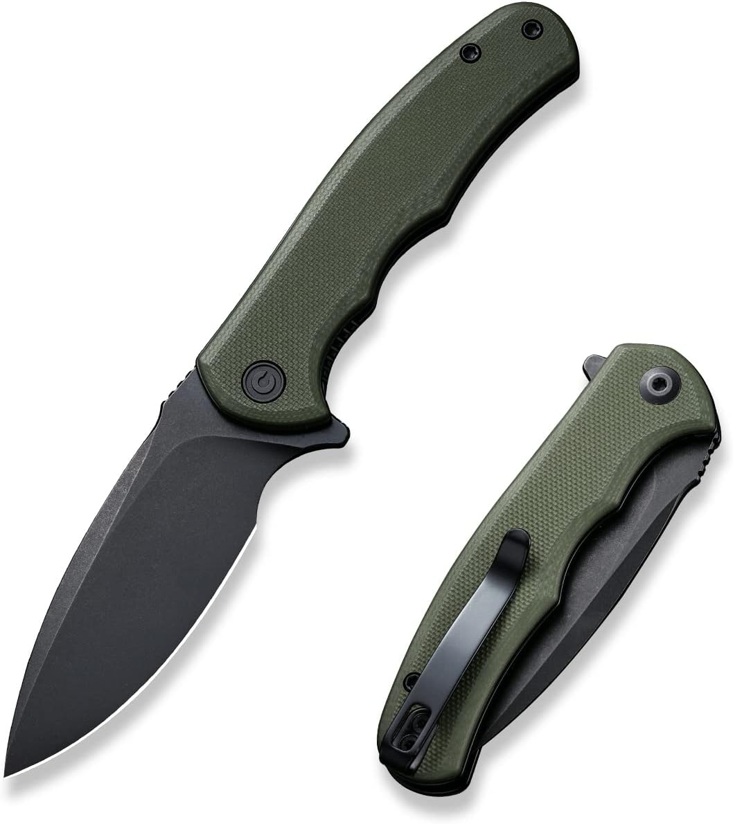 d2 steel blade g10 handle small edc knife with pocket clip