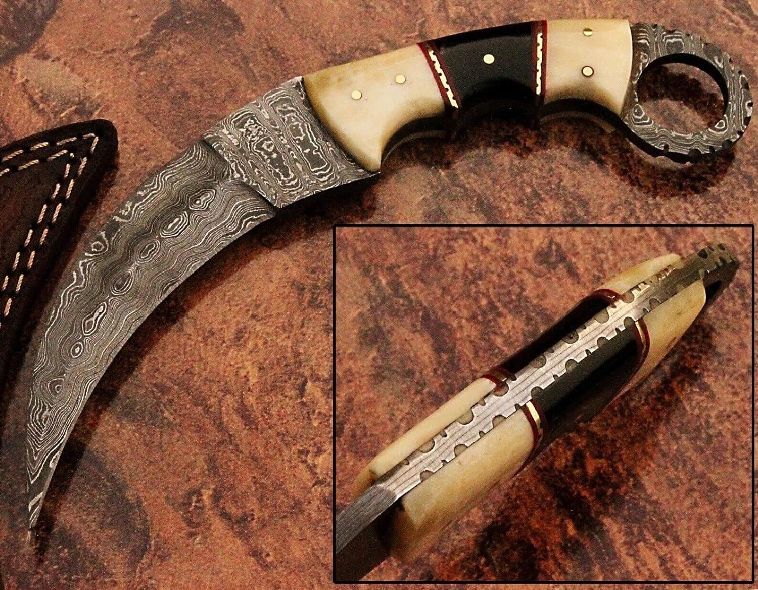 handmade damascus karambit knife