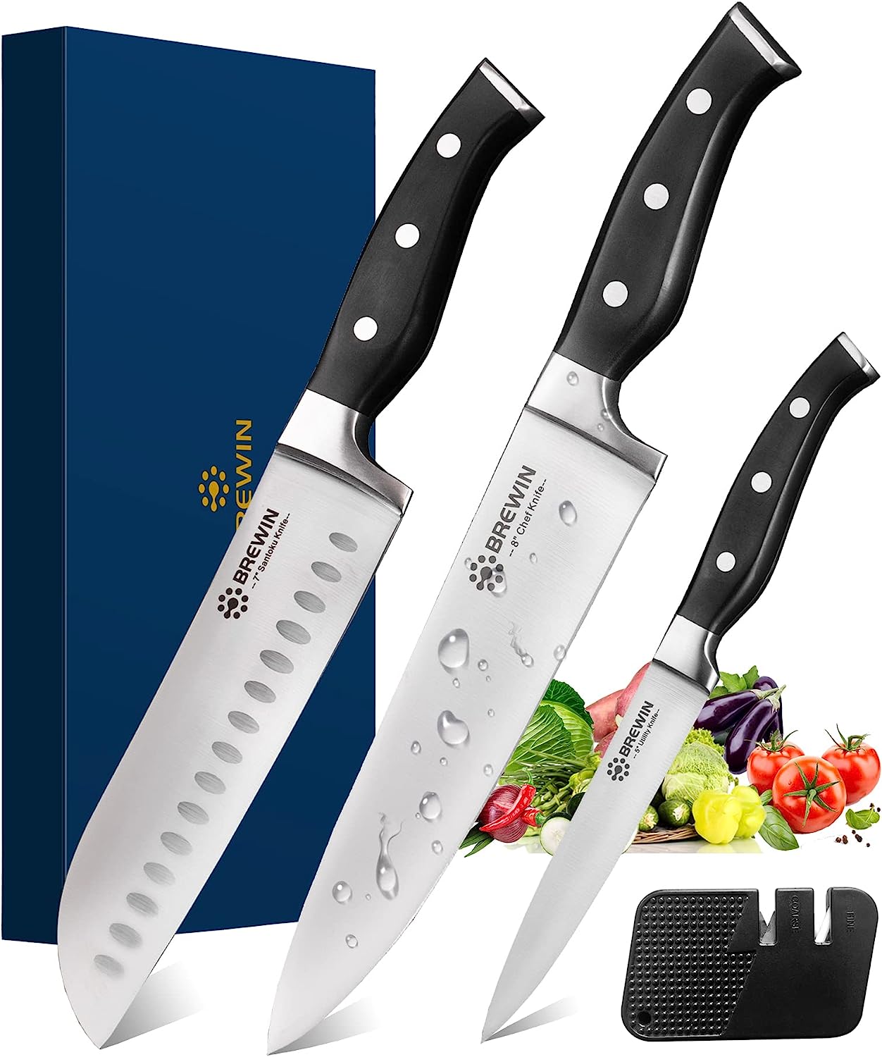 professional kitchen knives 3pc