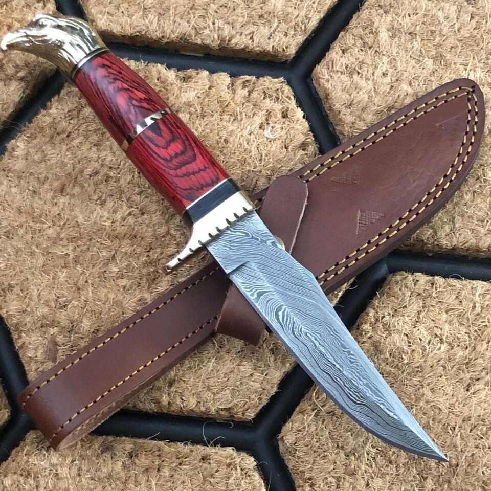 Handmade Damascus Steel Hunting Bowie Knife - Louis Martin Knives